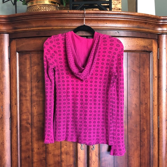 Splendid Pink Thermal Light Hooded Pullover - Picture 3 of 6